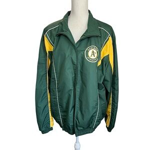 Vintage Oakland A’s windbreaker jacket green & yellow MLB athletics sportswear